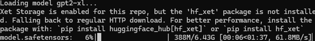 Downloading the gpt2-xl model